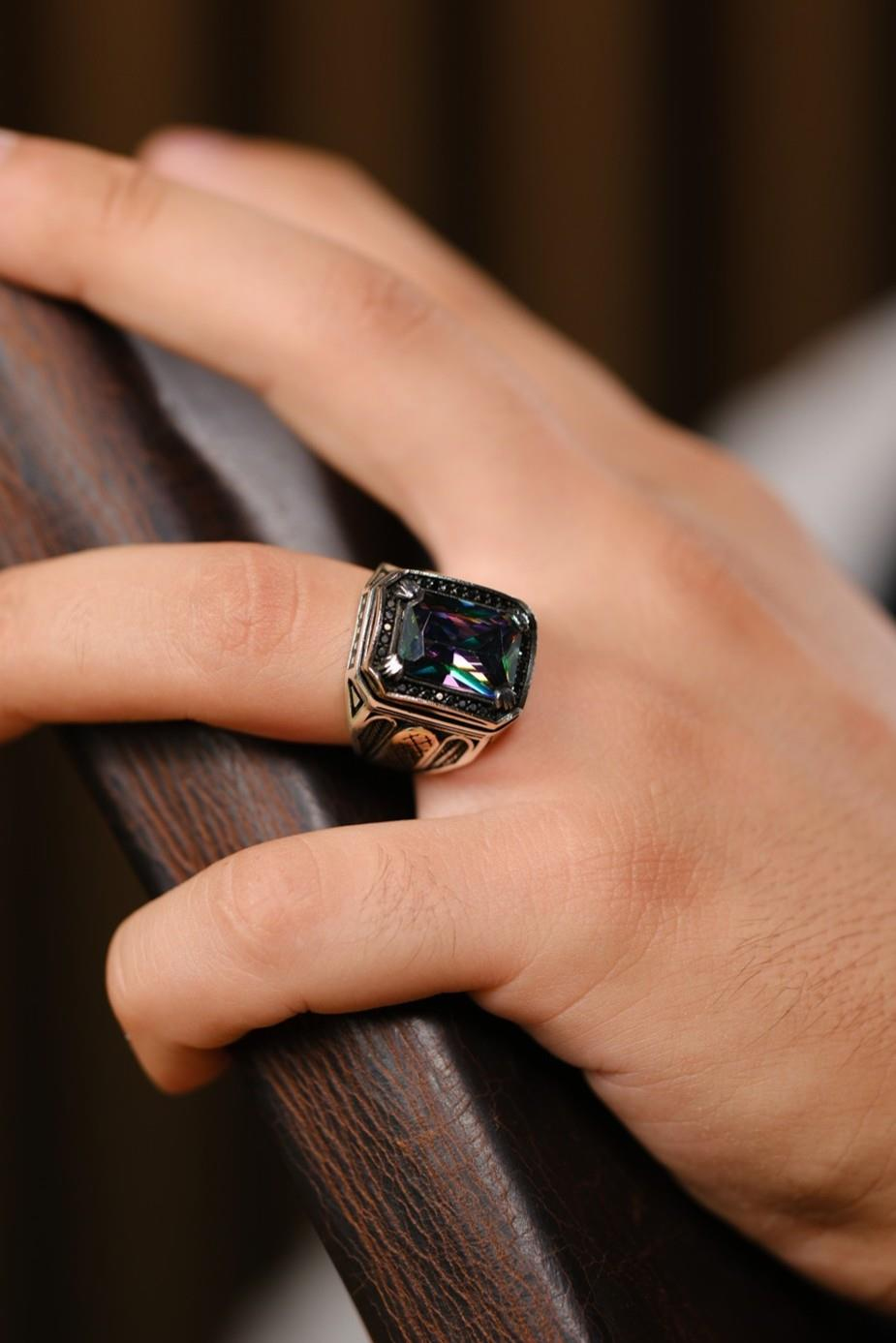 Helezon Renkli El İşçiliği 925 Ayar Gümüş Yüzük