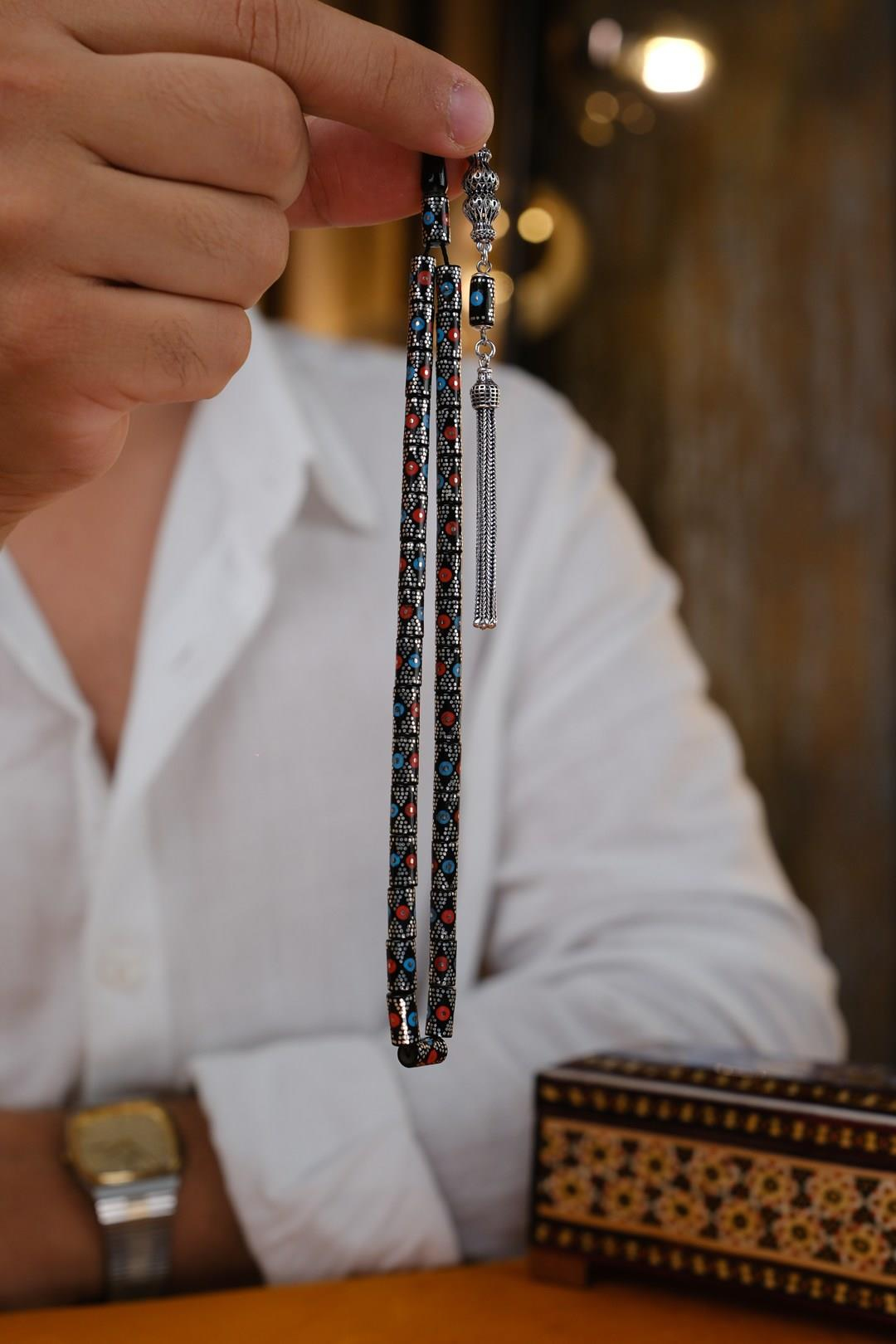 Hüseyin Altunkaynak İşçiliği Erzurum Oltu Taşı Mercan Firuze İşleme Tesbih