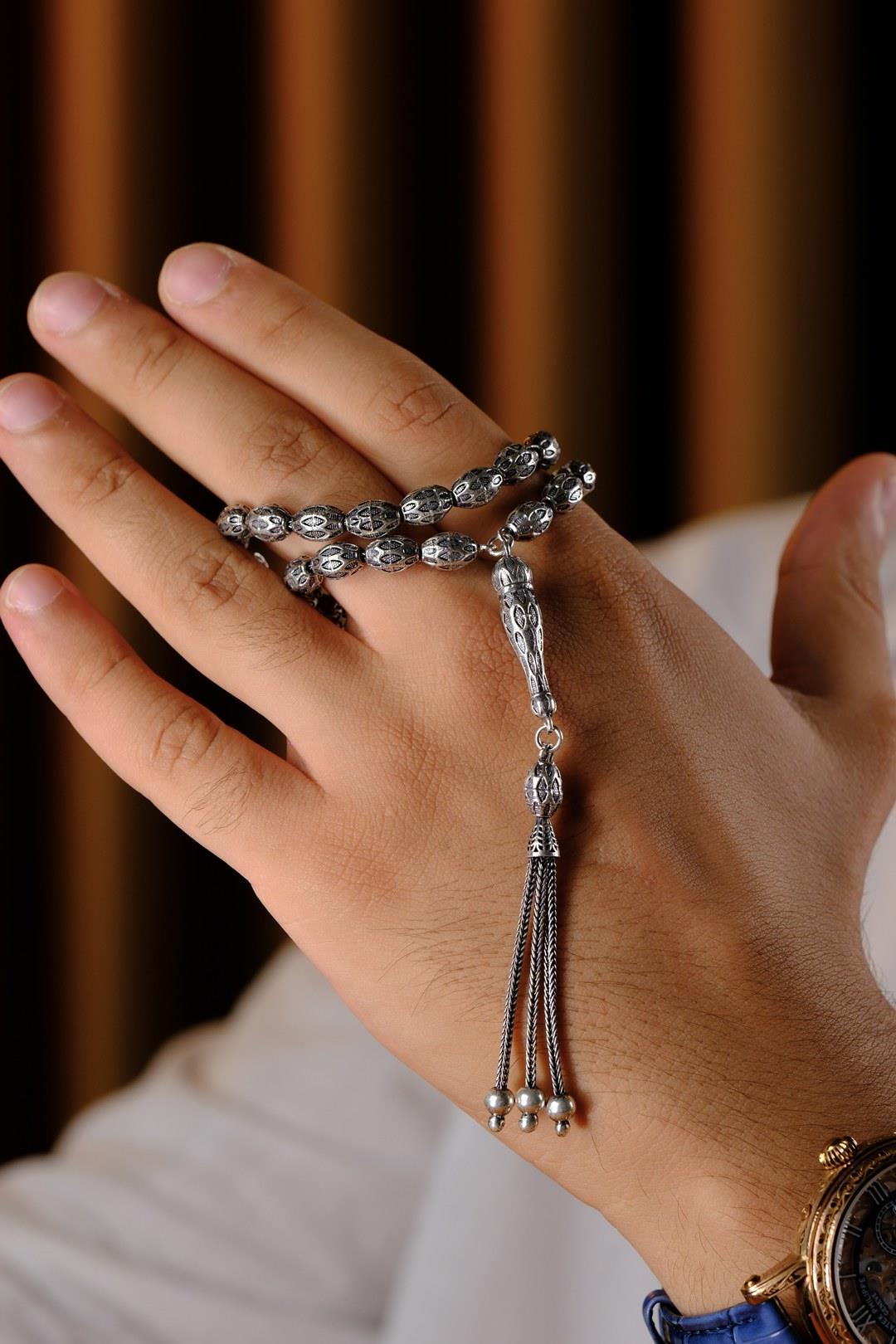 Kalemkar İşcilik  925 Ayar Full Gümüş Tasarım Tesbih