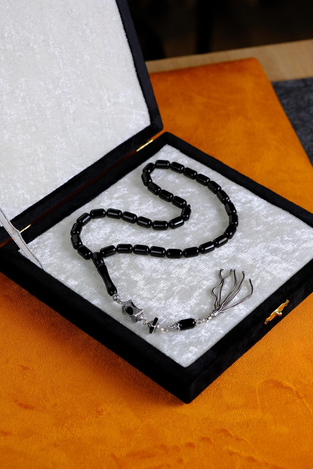 Kapsül Model Gümüş Tasarım Erzurum Oltu Taşı Tesbih 