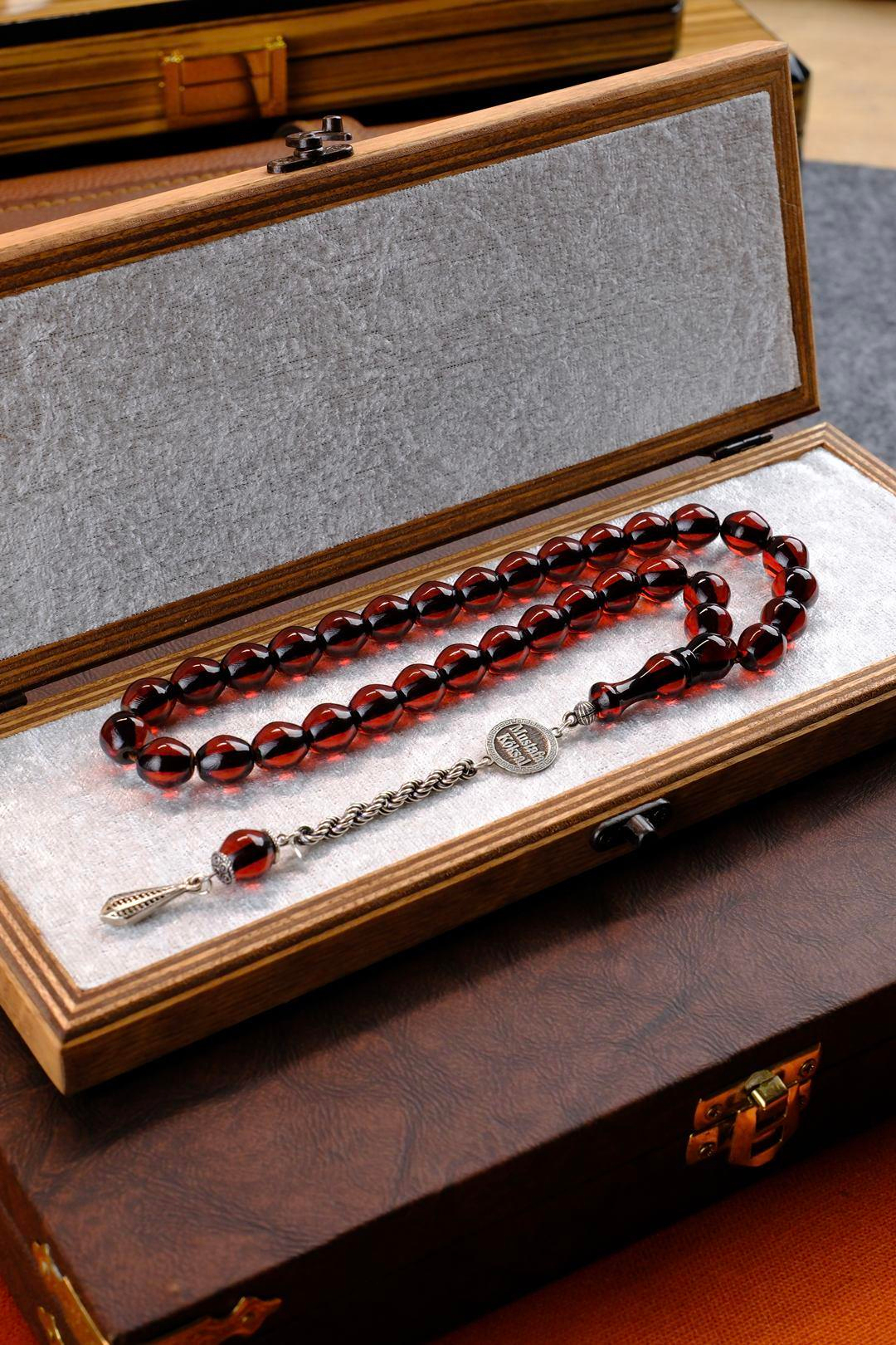 Kişiye Özel Gümüş İsimli Tasarım Sığırcık Kesim Ateş Kehribar Tesbih