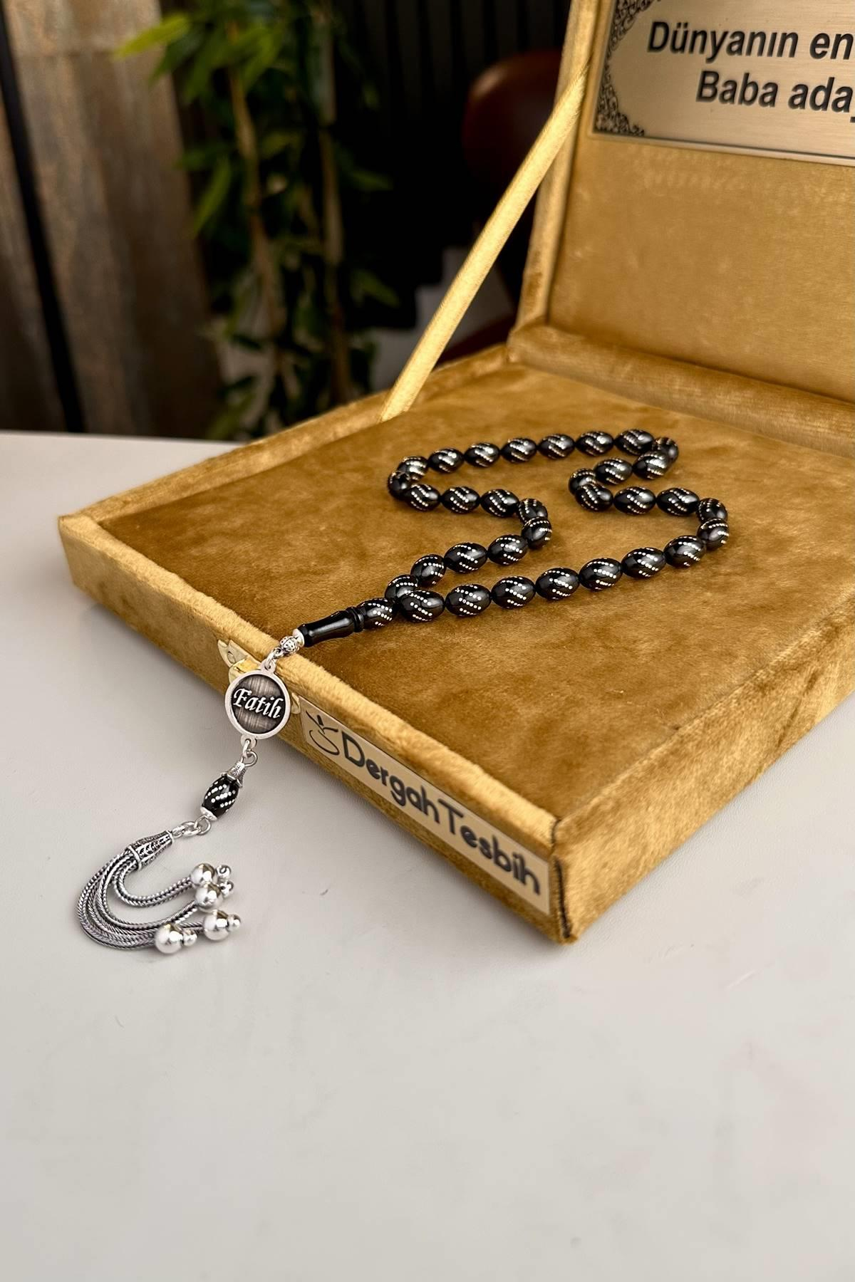 Kişiye Özel İsimli Gümüş Basic Erzurum Oltu Taşı 