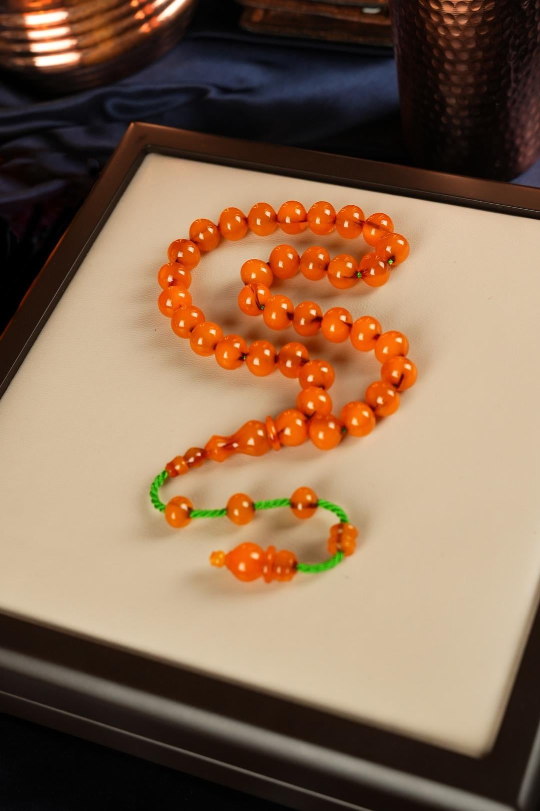 Master Sinan Bülbül Üst Düzey Koleksiyonluk Eski Osmanlı Sıkma Kehribar Tesbih (Antique Faturan Amber Beads فاتوران عنبر خرز عتيق)