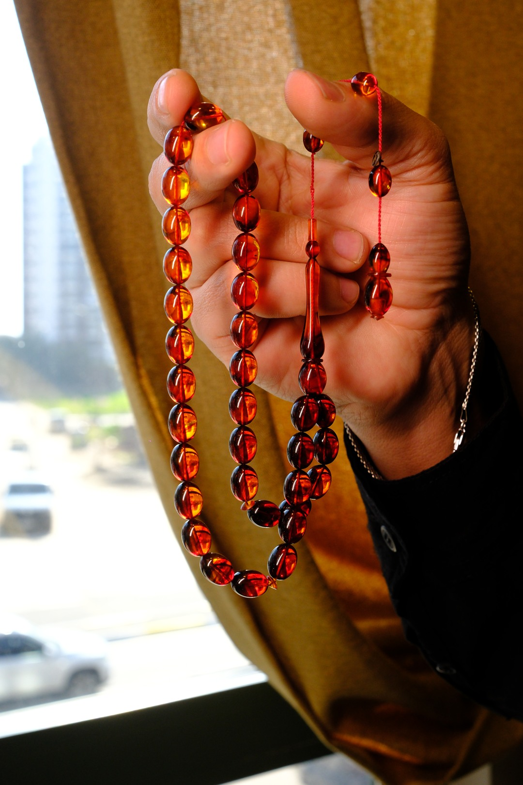 Master Ümit Demir Eski Osmanlı Sıkma Tirbuşon Obje Koleksiyonluk Tesbih (Antique Faturan Amber Beads فاتوران عنبر خرز عتيق)