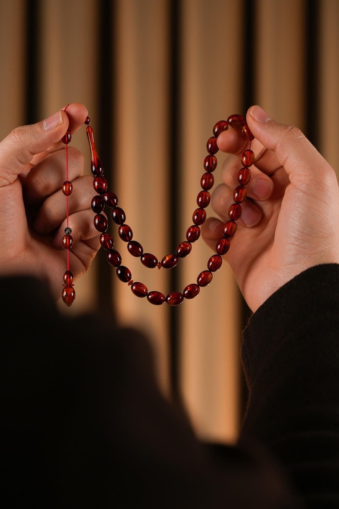 Master Ümit Demir Eski Osmanlı Sıkma Tirbuşon Obje Koleksiyonluk Tesbih (Antique Faturan Amber Beads فاتوران عنبر خرز عتيق)