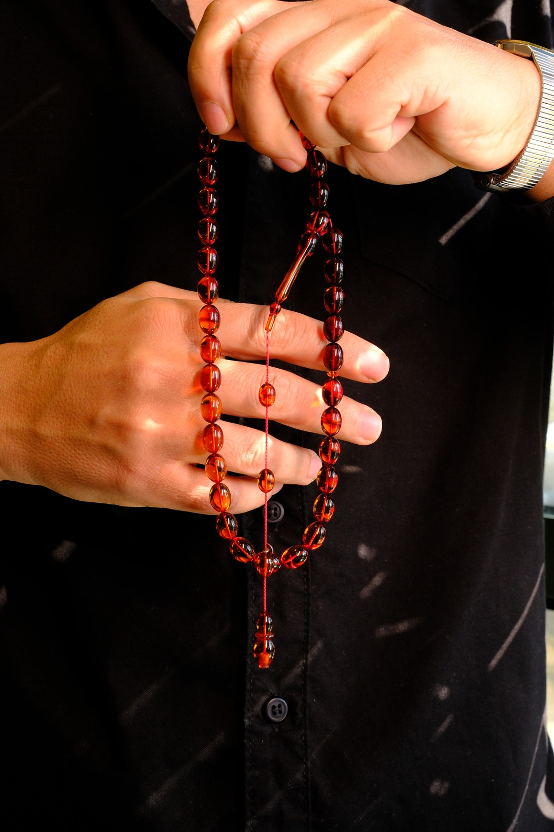 Master Ümit Demir Eski Osmanlı Sıkma Tirbuşon Obje Koleksiyonluk Tesbih (Antique Faturan Amber Beads فاتوران عنبر خرز عتيق)