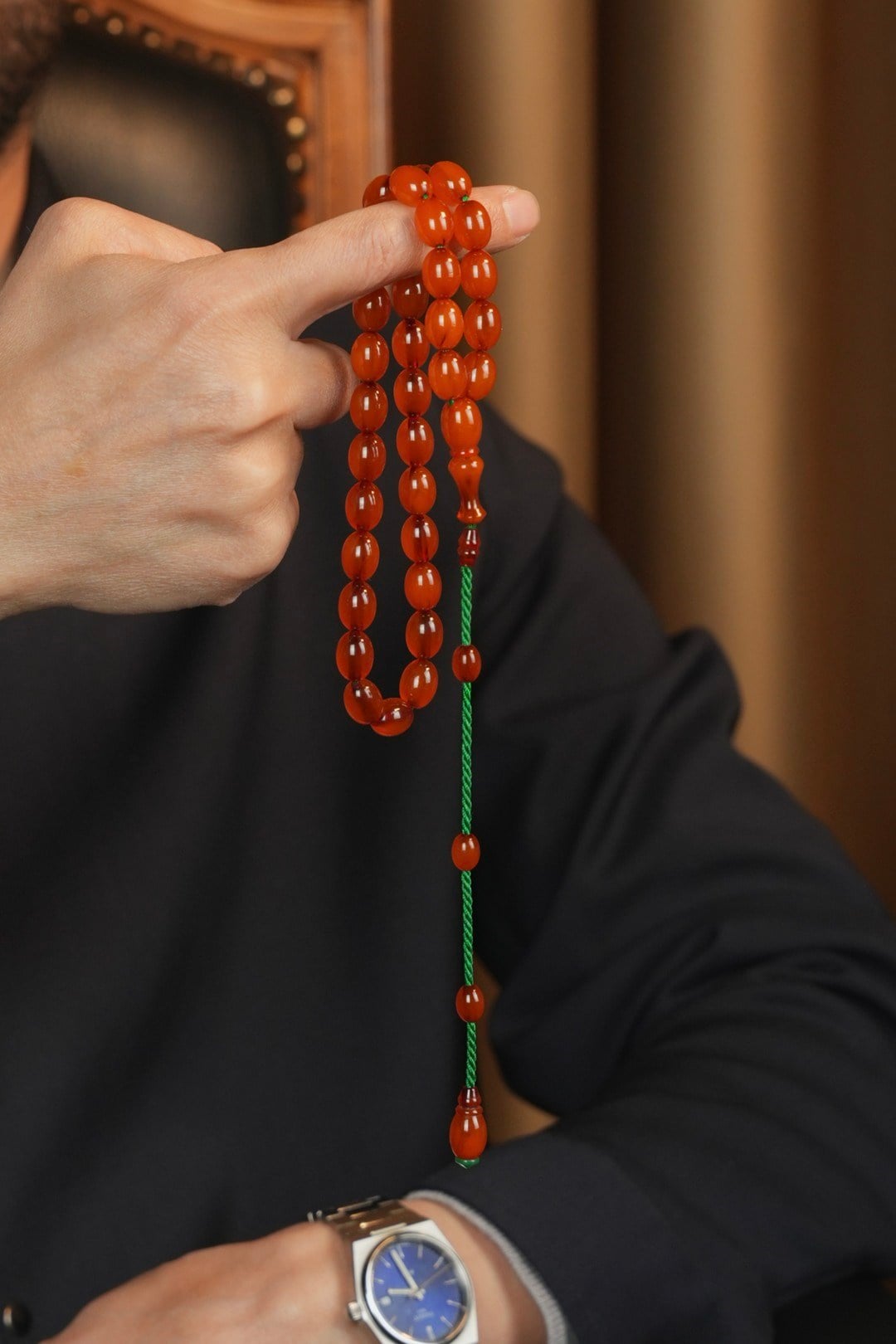Mehmet Can Özbek Usta İşçiliği Osmanlı Sıkma Kehribar Tesbih (Antique Faturan Amber Beads فاتوران عنبر خرز عتيق)