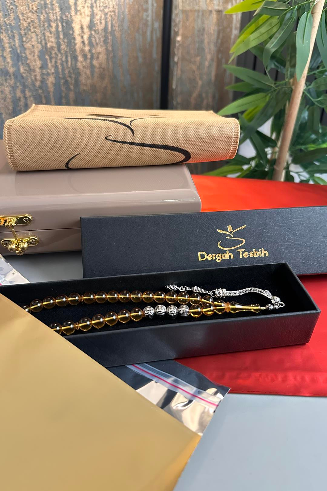 Metal İsim Tasarım Kişiye Özel Sarı Alman Sıkma Tesbih