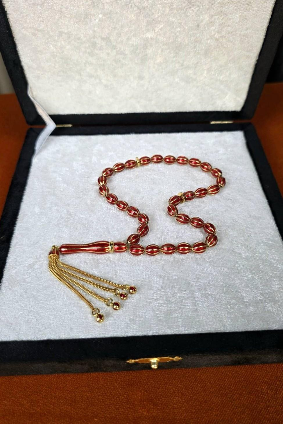 Mine İşlemeli Full Gümüş Tasarım Tesbih