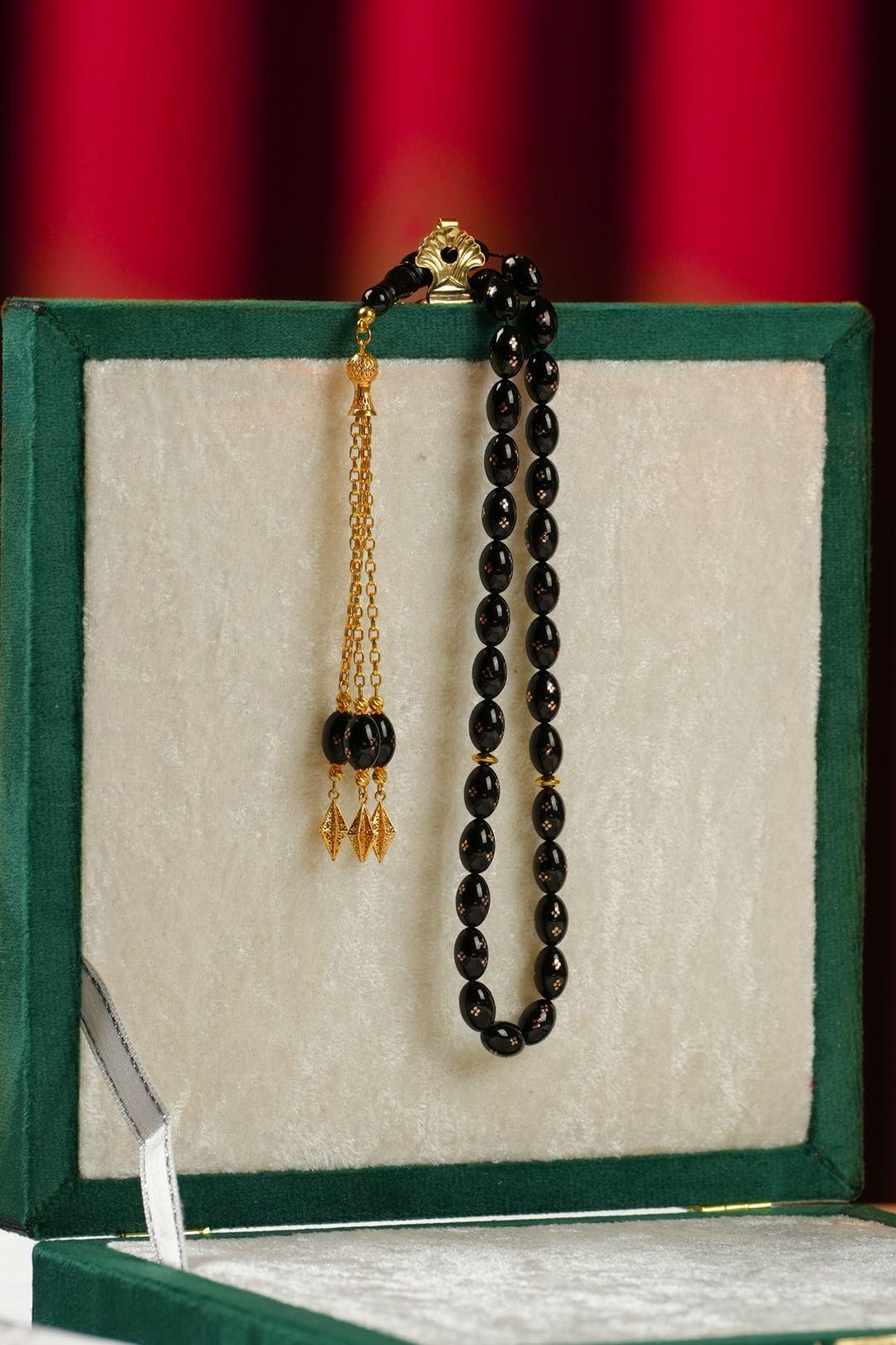 Orjinal Altın İşleme ve Altın Püskül Tasarım Erzurum Oltu Taşı Tesbih