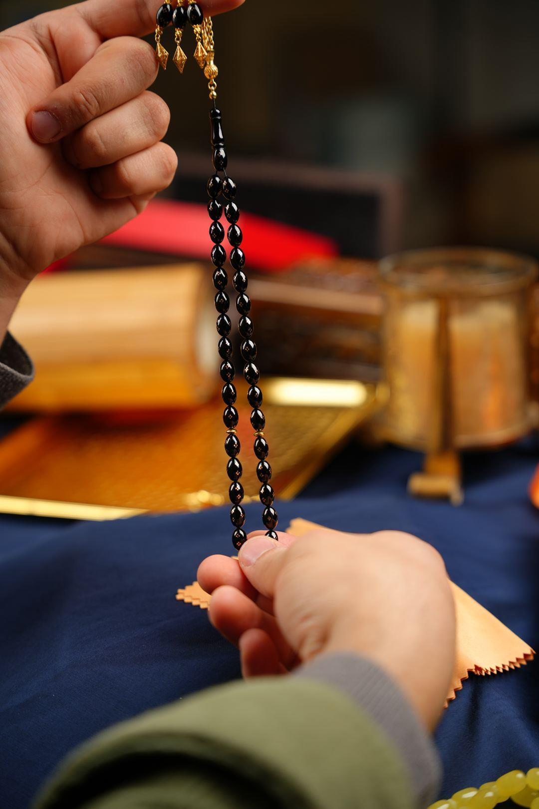 Orjinal Altın İşleme ve Altın Püskül Tasarım Erzurum Oltu Taşı Tesbih