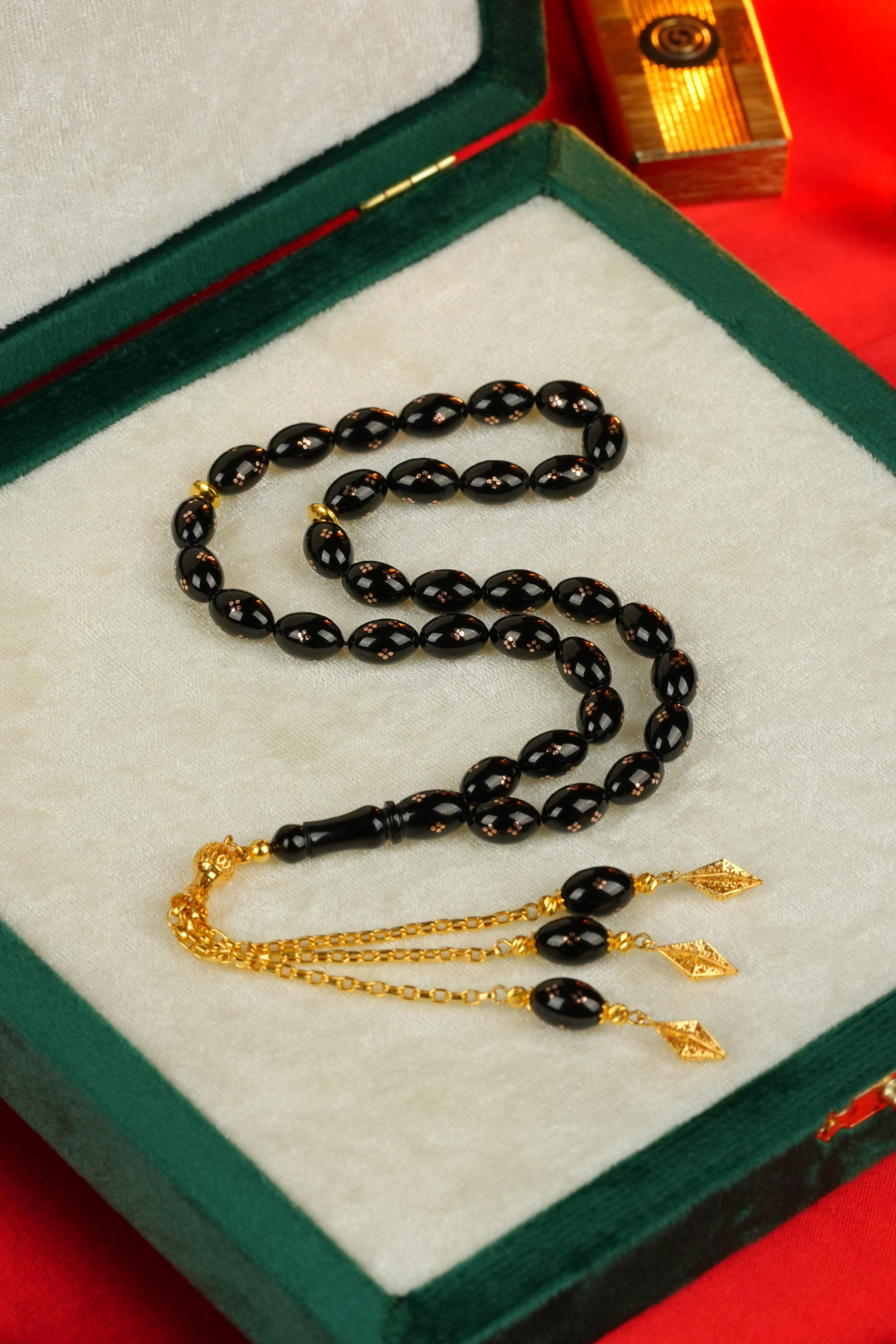 Orjinal Altın İşleme ve Altın Püskül Tasarım Erzurum Oltu Taşı Tesbih