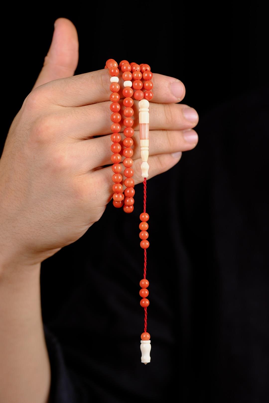 Orjinal Cezayir Mercanı 99luk Tesbih (Algerian Coral),(مرجان جزائري)