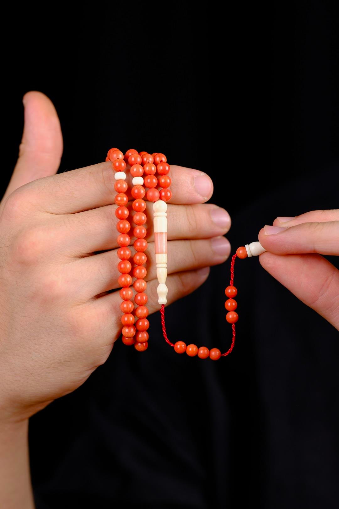 Orjinal Cezayir Mercanı 99luk Tesbih (Algerian Coral),(مرجان جزائري)