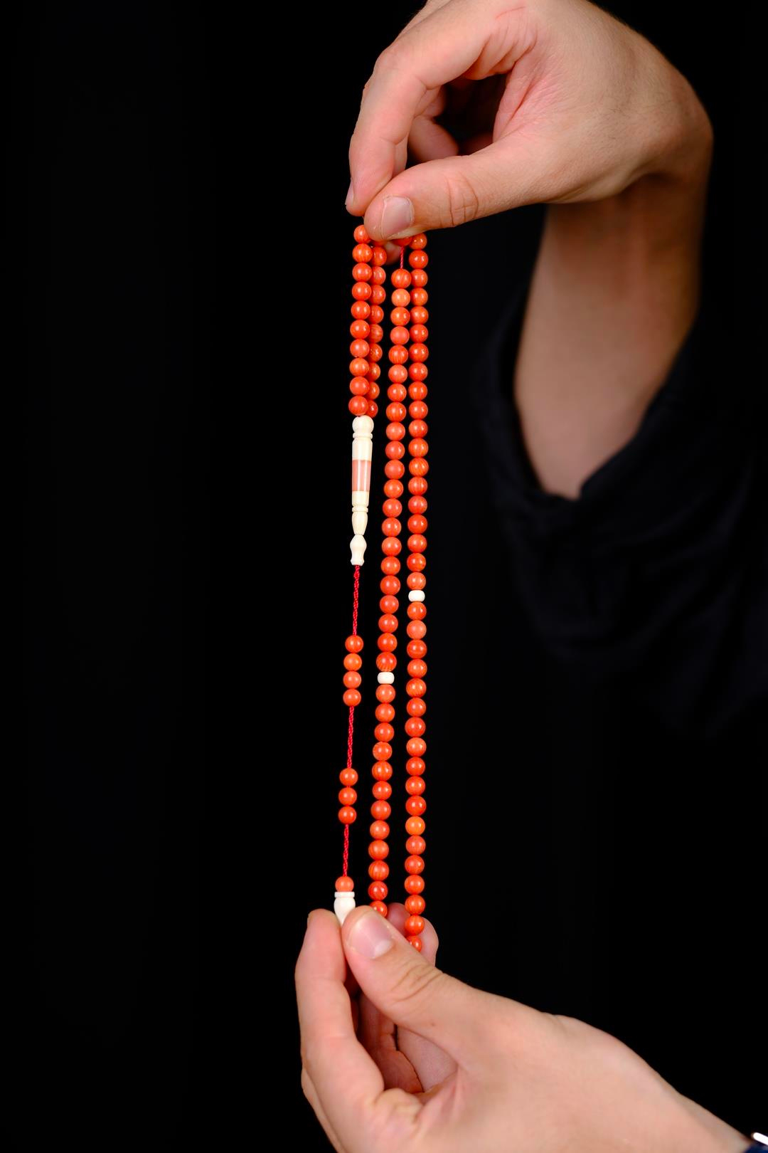 Orjinal Cezayir Mercanı 99luk Tesbih (Algerian Coral),(مرجان جزائري)