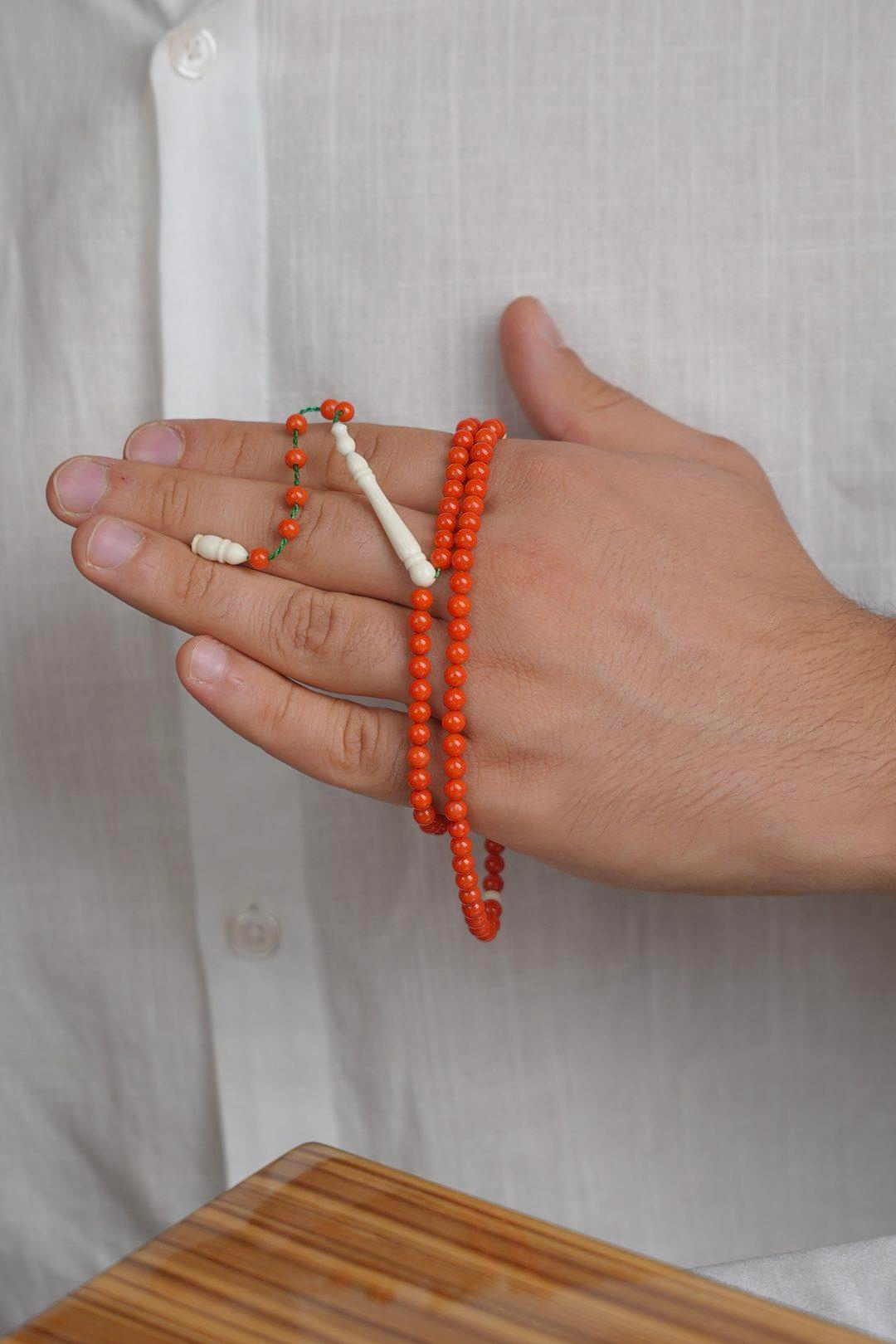 Orjinal Cezayir Mercanı 99luk Zikir Tesbihi (Algerian Coral),(مرجان جزائري)