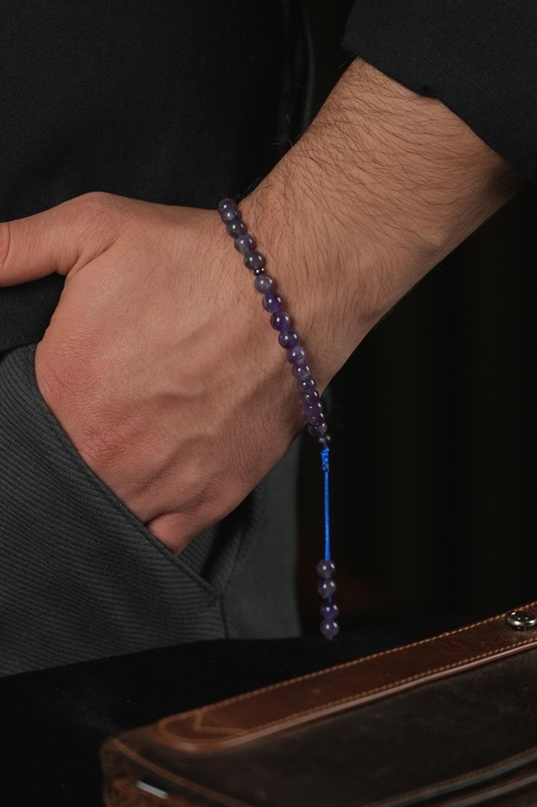 Orjinal Doğal Ametist Taşı 33lü Bileklik Tesbih