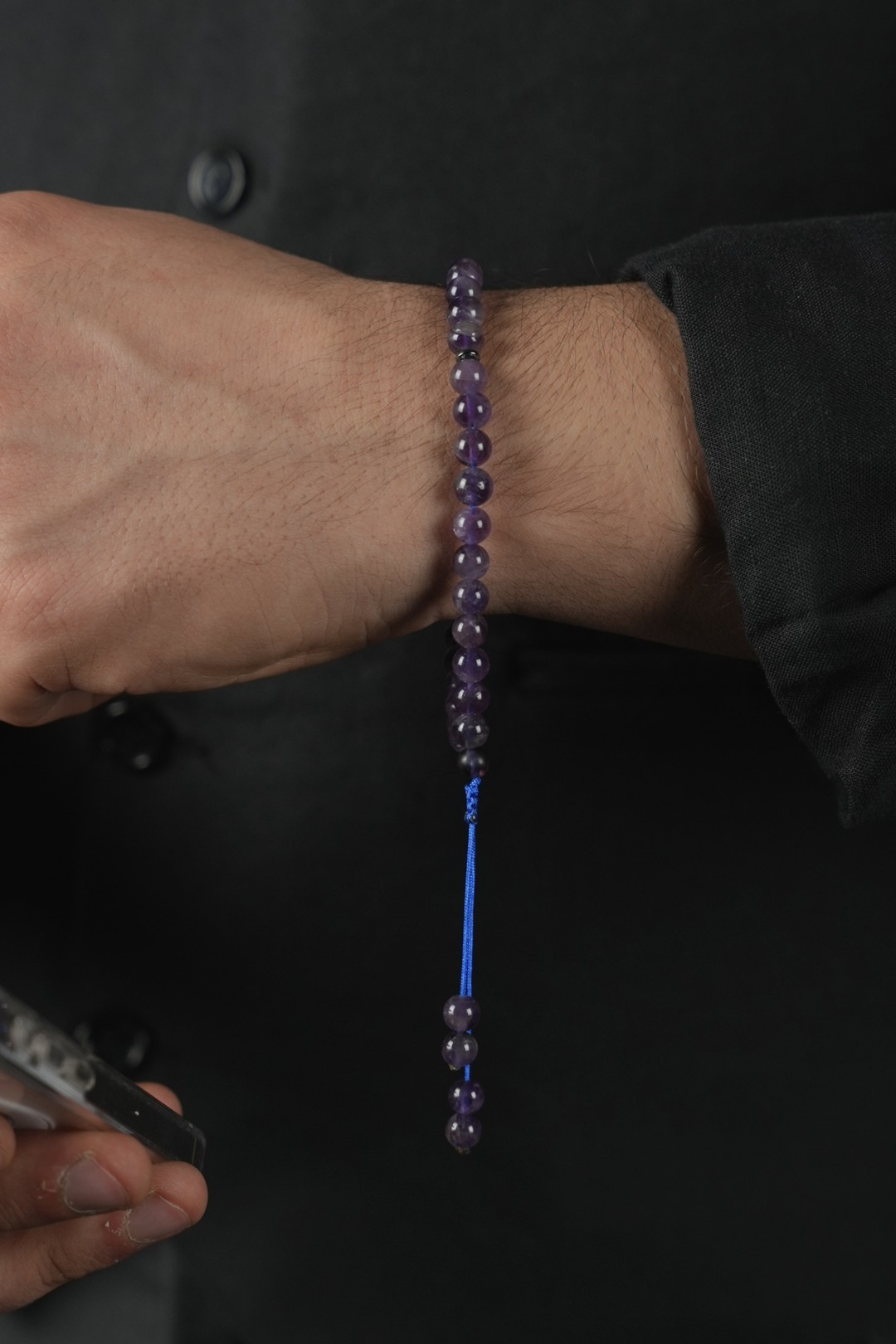 Orjinal Doğal Ametist Taşı 33lü Bileklik Tesbih