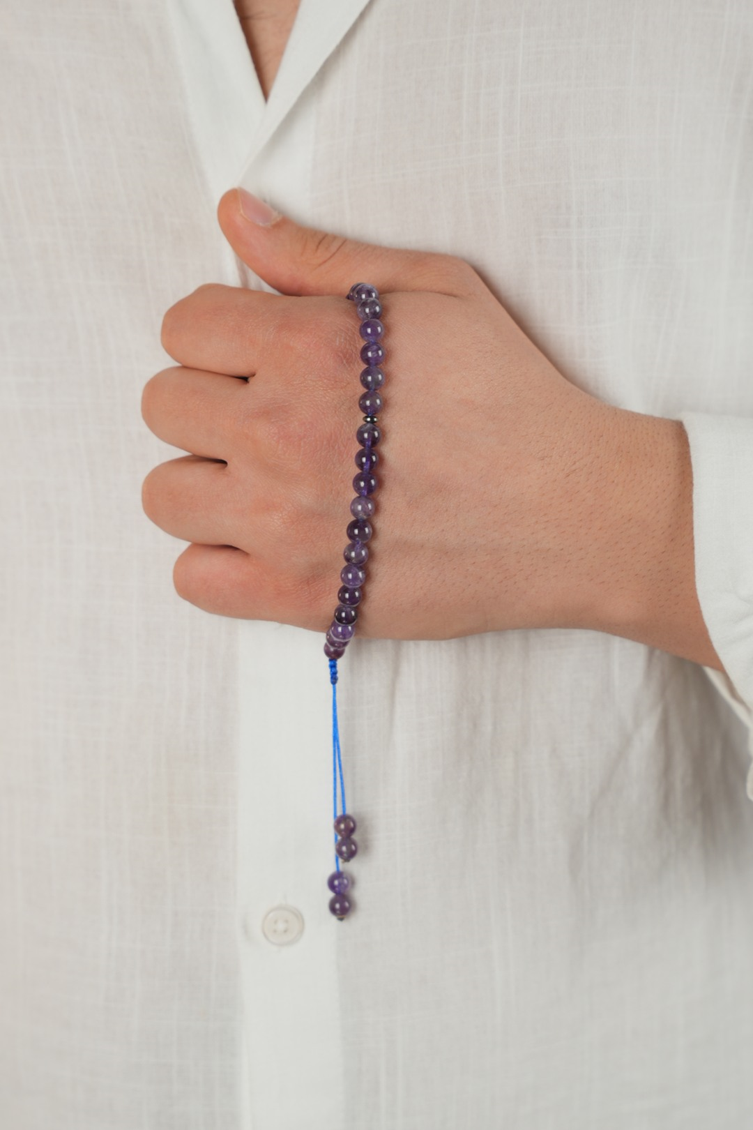 Orjinal Doğal Ametist Taşı 33lü Bileklik Tesbih