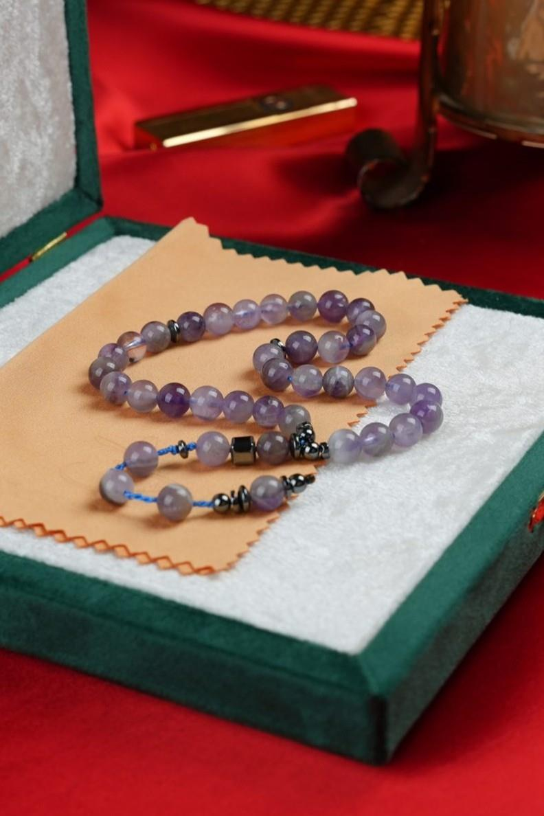 Orjinal Doğal Ametist Taşı Tesbih