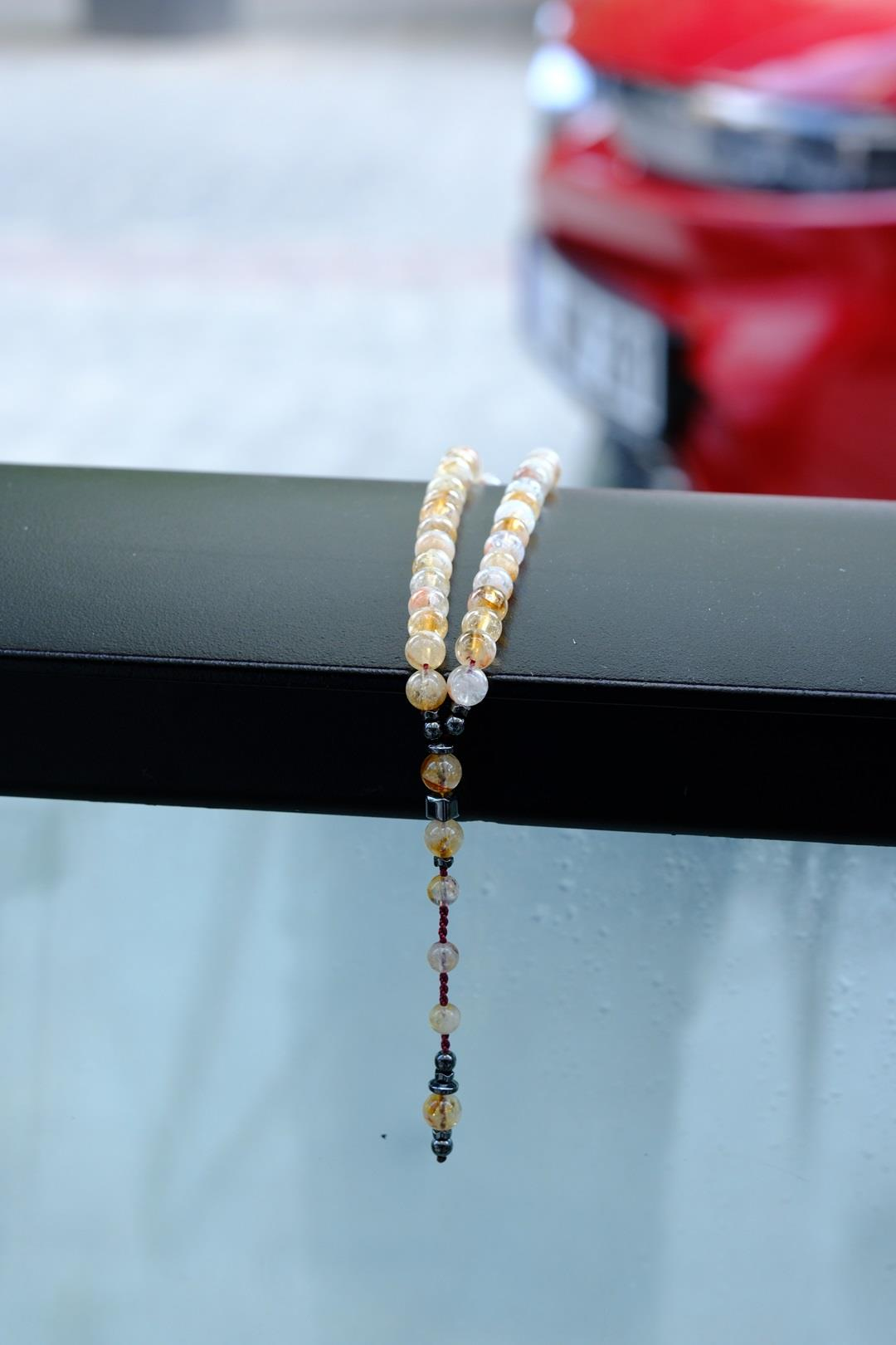 Orjinal Doğal Sitrin Taşı Tesbih