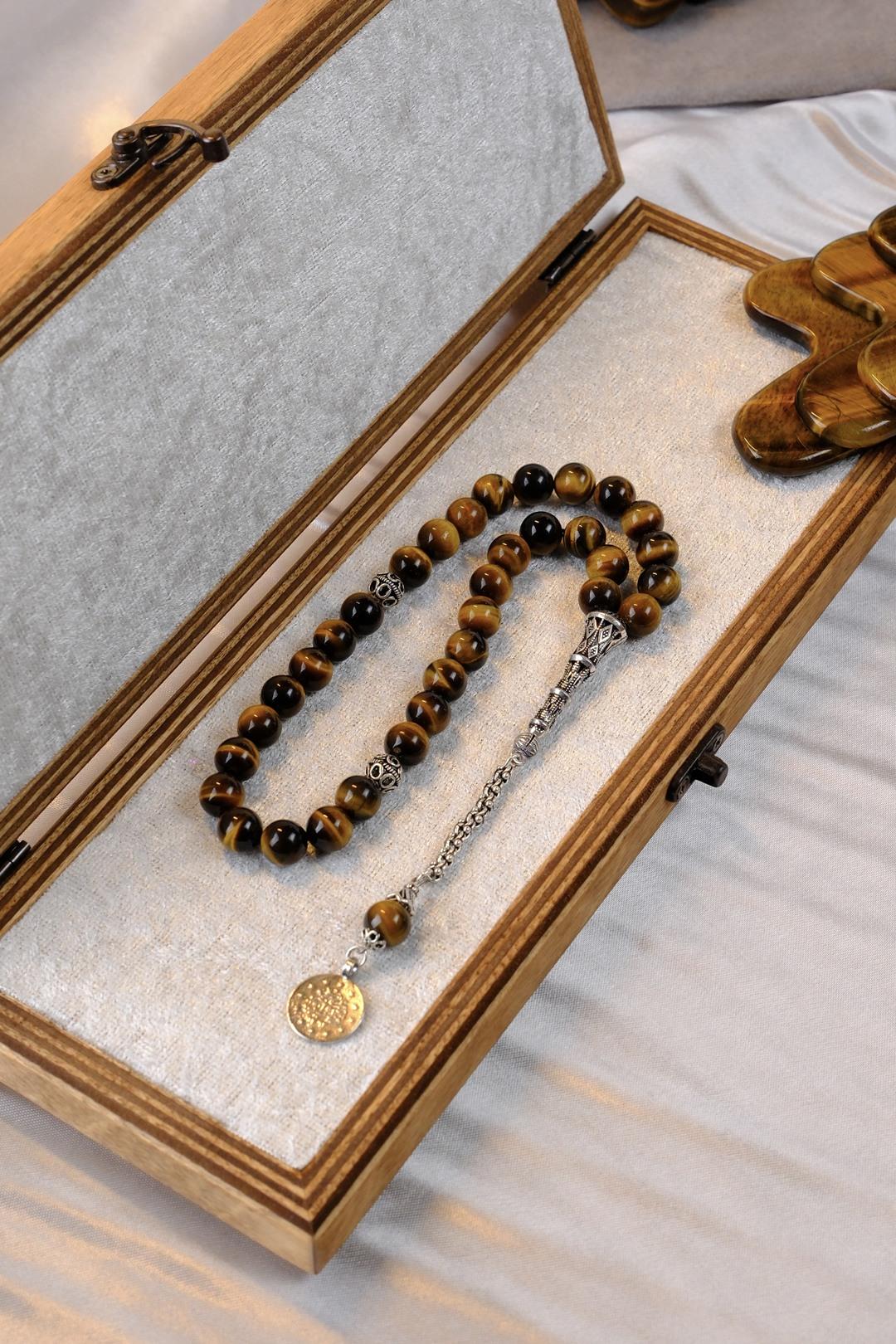 Orjinal Kaplan Gözü Gümüş Tasarım Tesbih