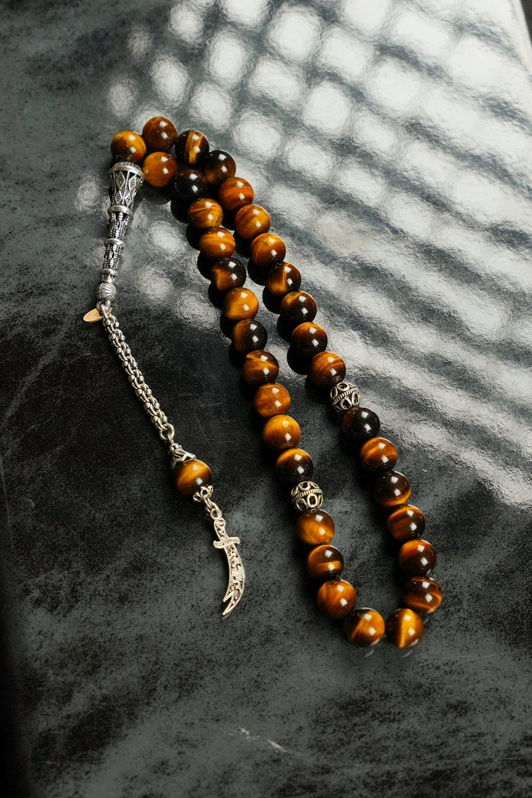 Orjinal Kaplan Gözü Gümüş Zülfikar  Tasarım Tesbih