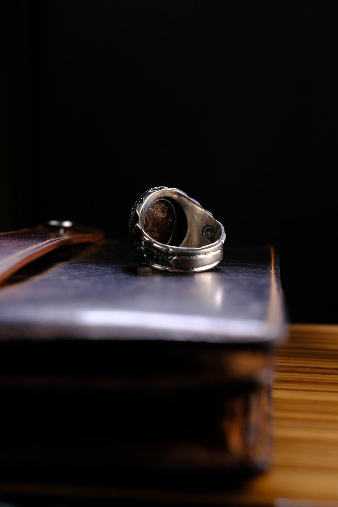 Özel Hint Akiği Tasarım Usta İşçilik  925 Ayar Gümüş Yüzük