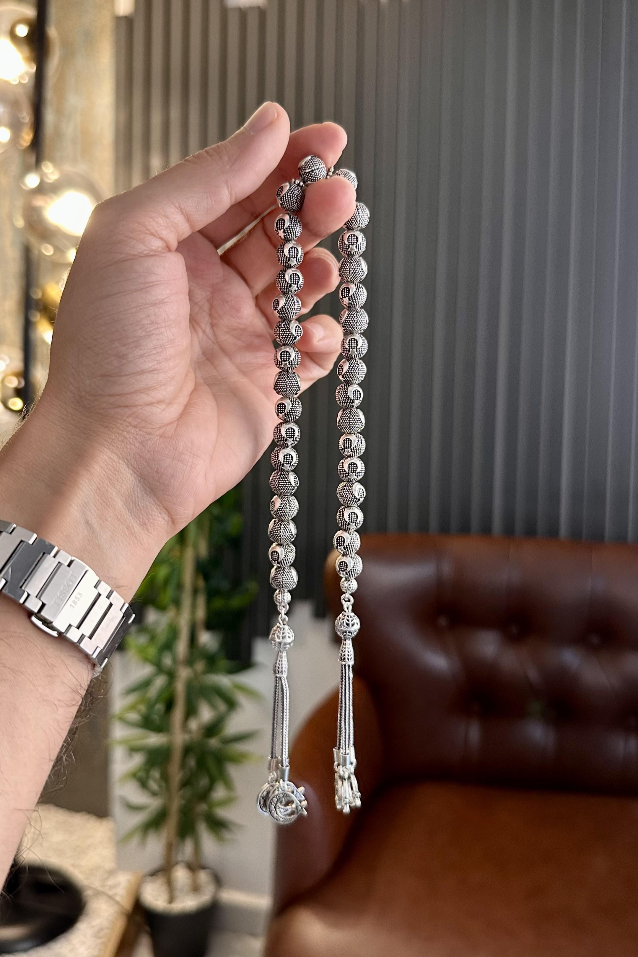 Özel Tasarım  Ay Yıldız 33Lü Zaza Tesbih 