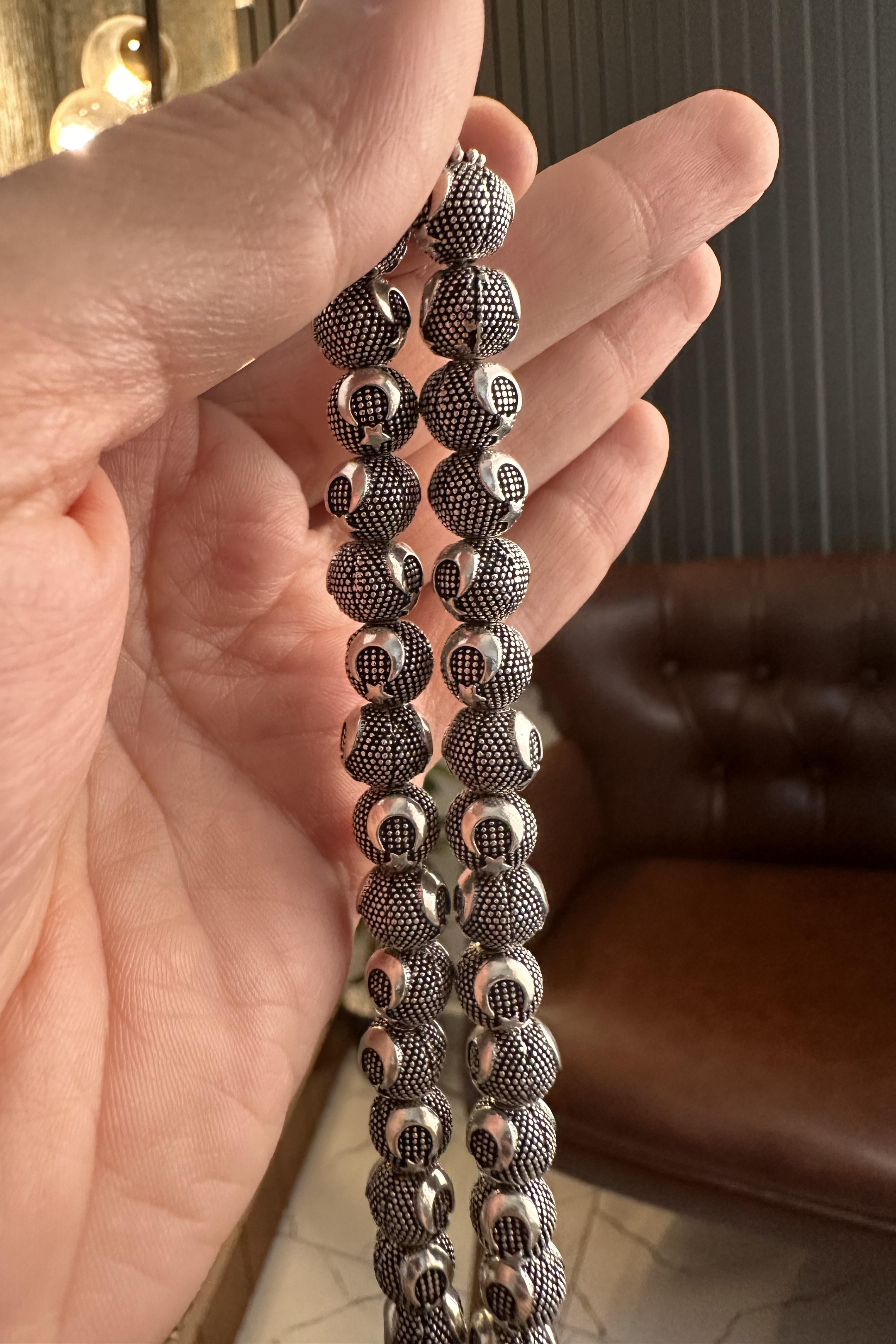 Özel Tasarım  Ay Yıldız 33Lü Zaza Tesbih 