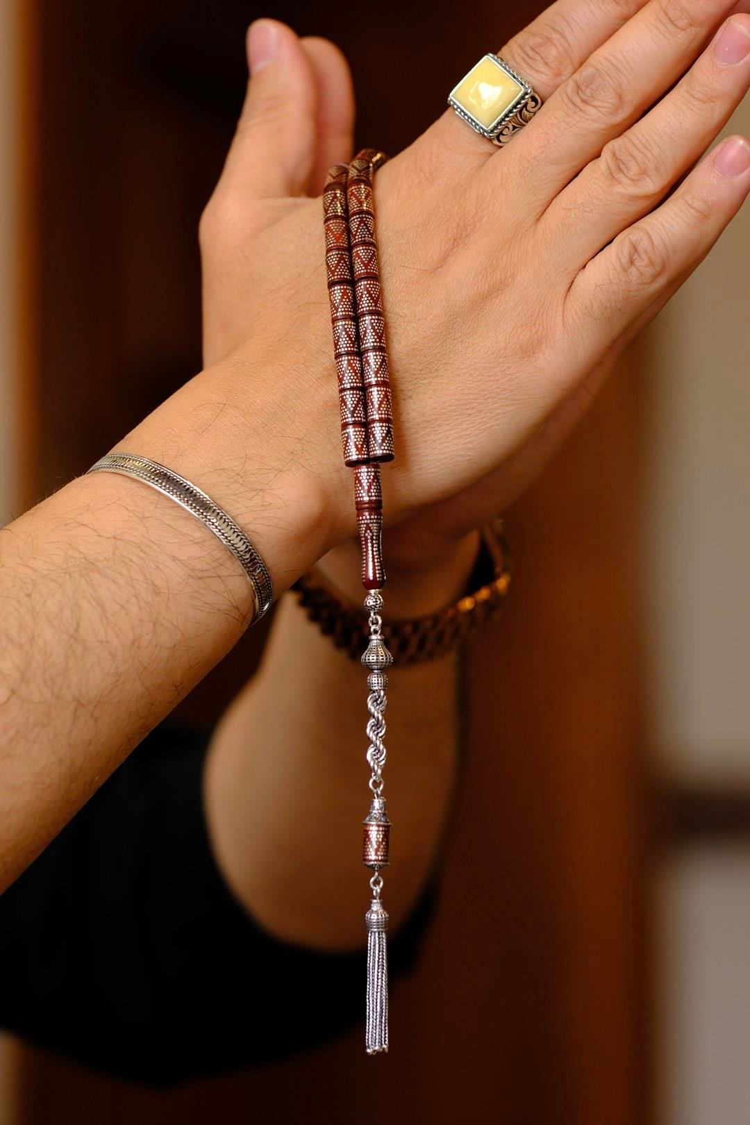 Premium Gümüş Tasarım Kuka Tesbih