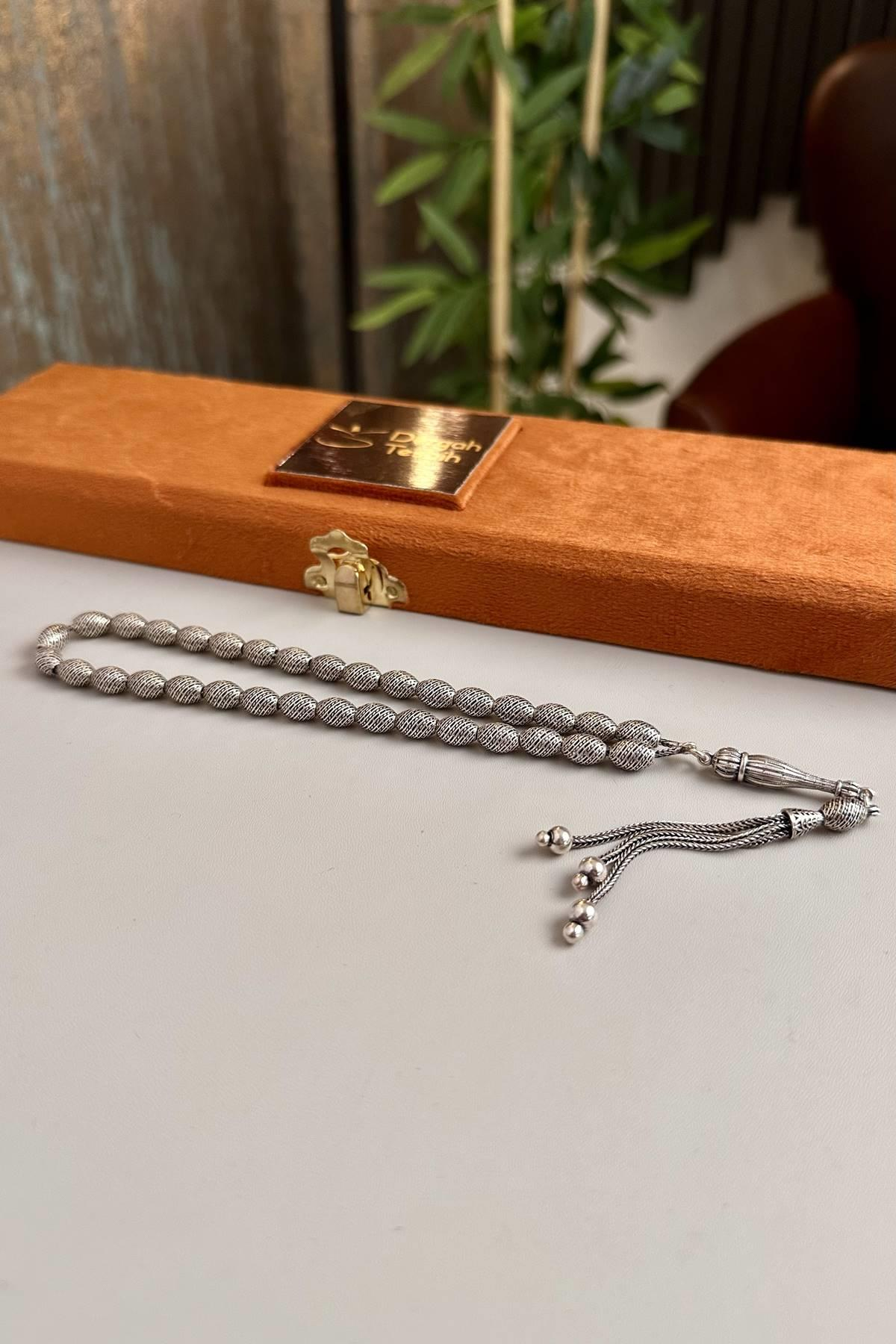 Rodajlı Özel Tasarım  925 Ayar Gümüş Tesbih