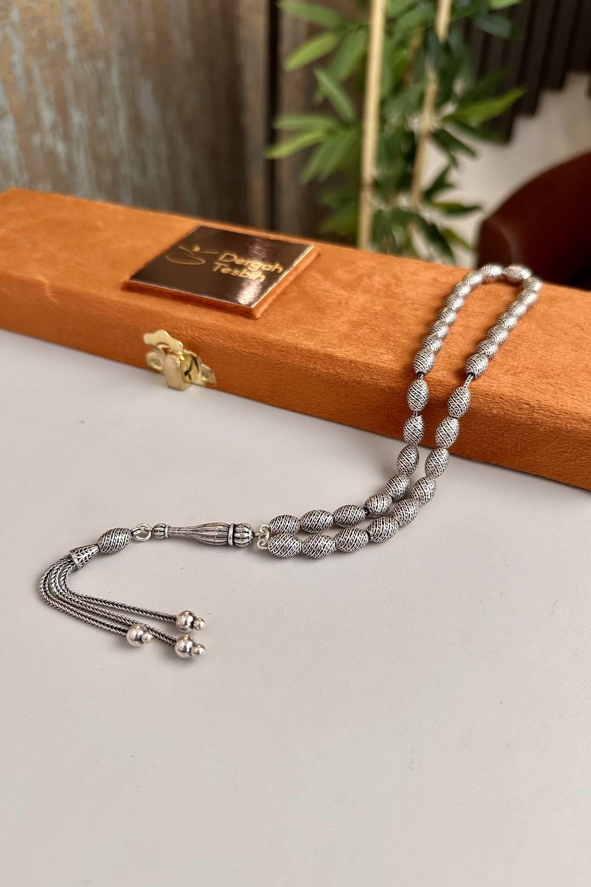 Rodajlı Özel Tasarım  925 Ayar Gümüş Tesbih