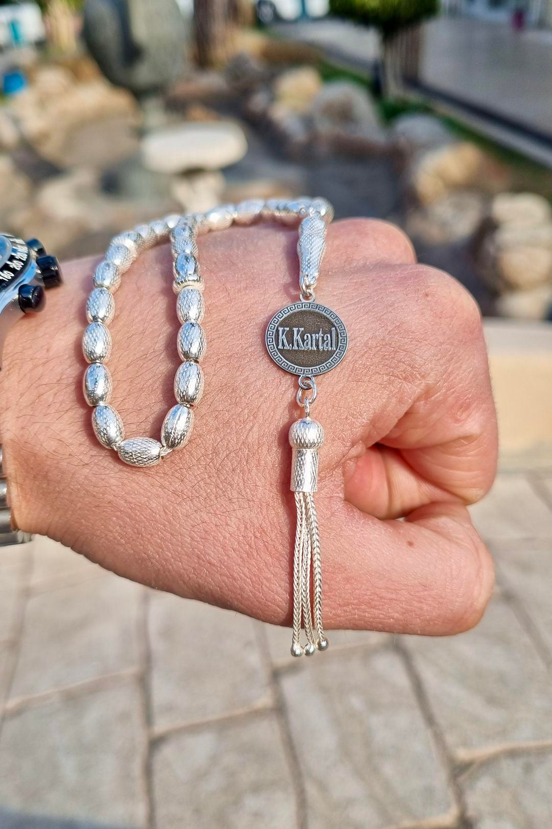 Sevdiklerinize Özel İsimli Gümüş Bilek Boy Basic Tesbih 