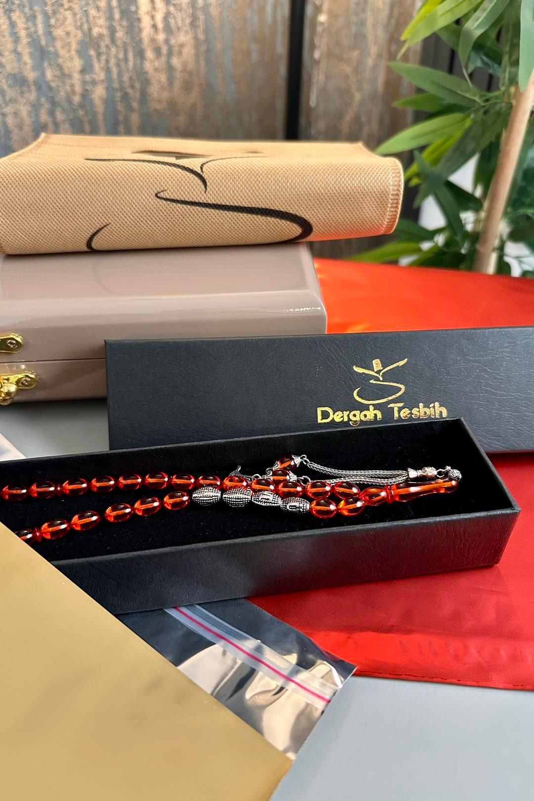 Sevdiklerinize Özel Metal İsimli Tasarım Turuncu Alman Sıkma Tesbih 