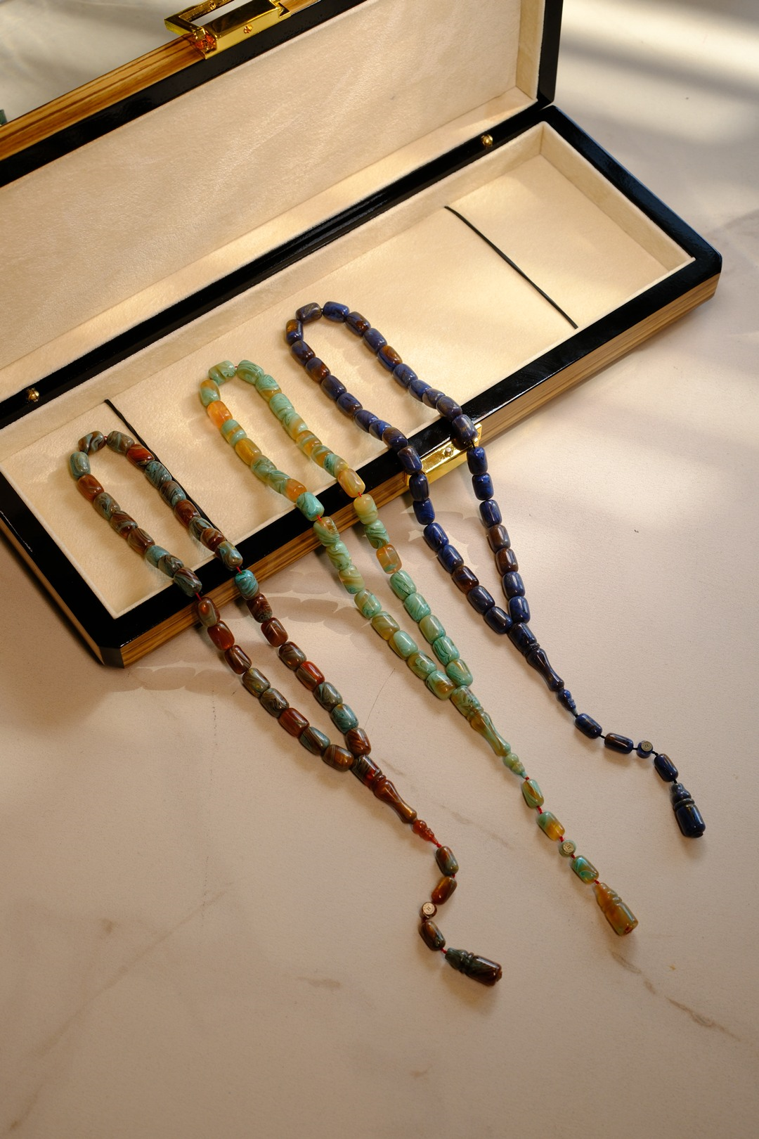 Sistemli Tasarım Multi Color Ateş-i Sıkma Kehribar Tesbih 