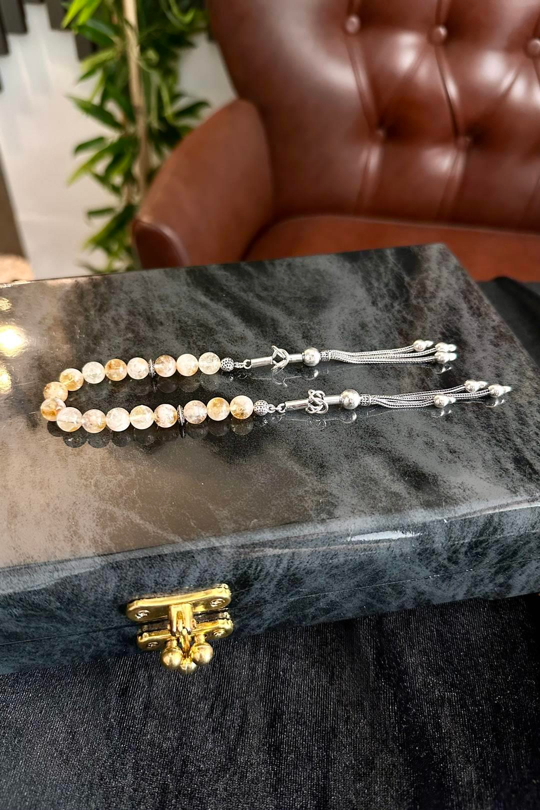 Sitrin (Citrin) Gümüş Tasarım Zaza Tesbih