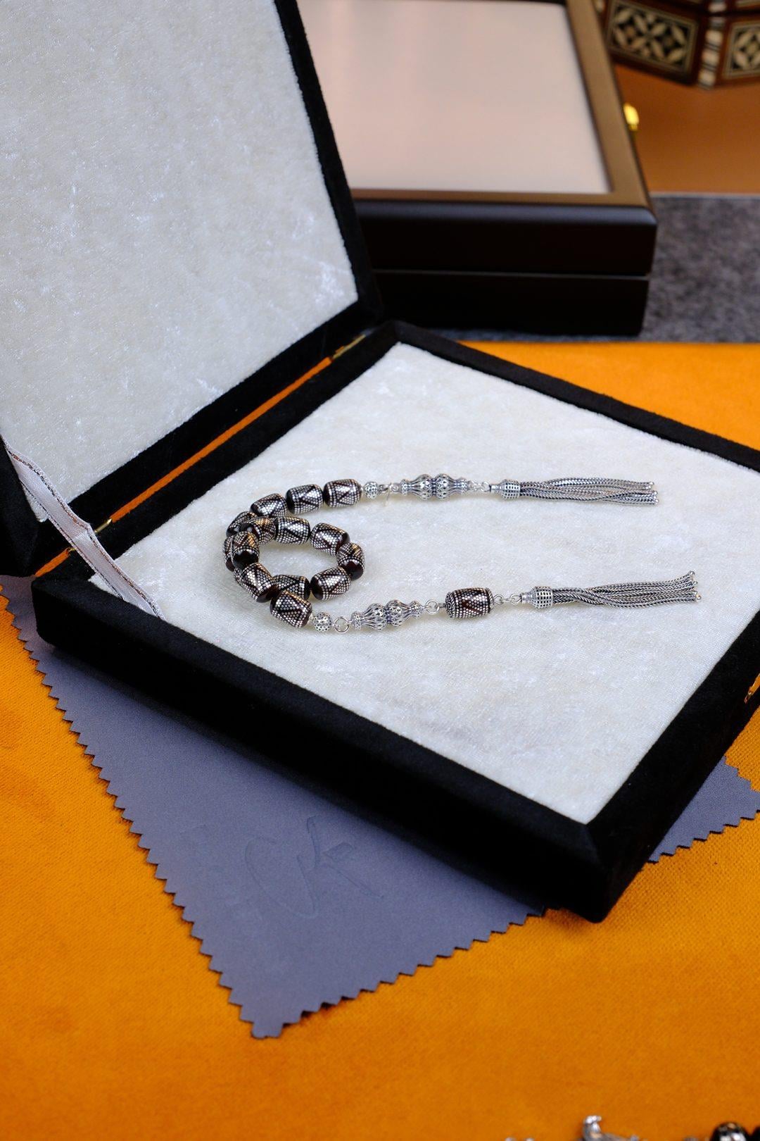 Üstad M.Serkan COŞKUN Full Gümüş Kapsül Kesim Kuka Zaza Tesbih