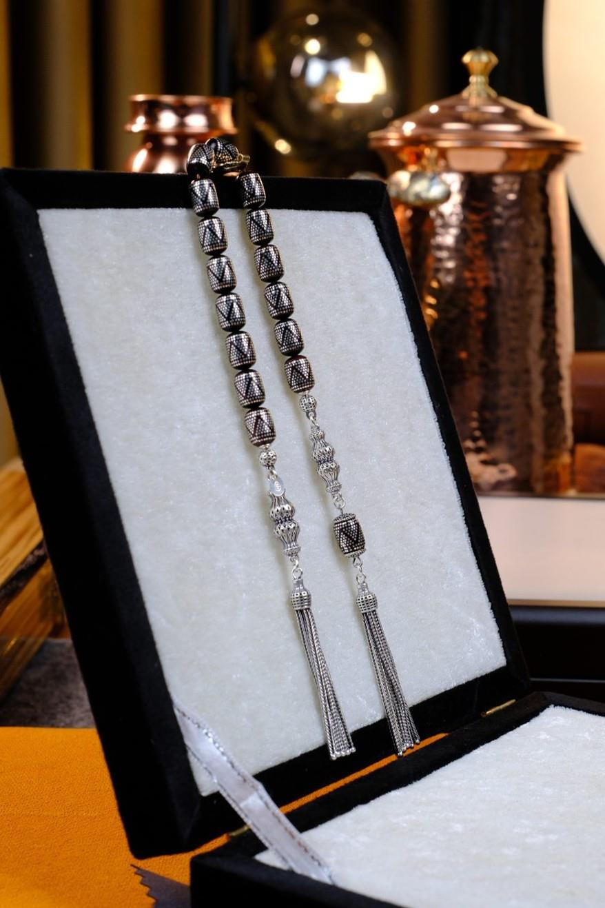 Üstad M.Serkan COŞKUN Full Gümüş Kapsül Kesim Kuka Zaza Tesbih