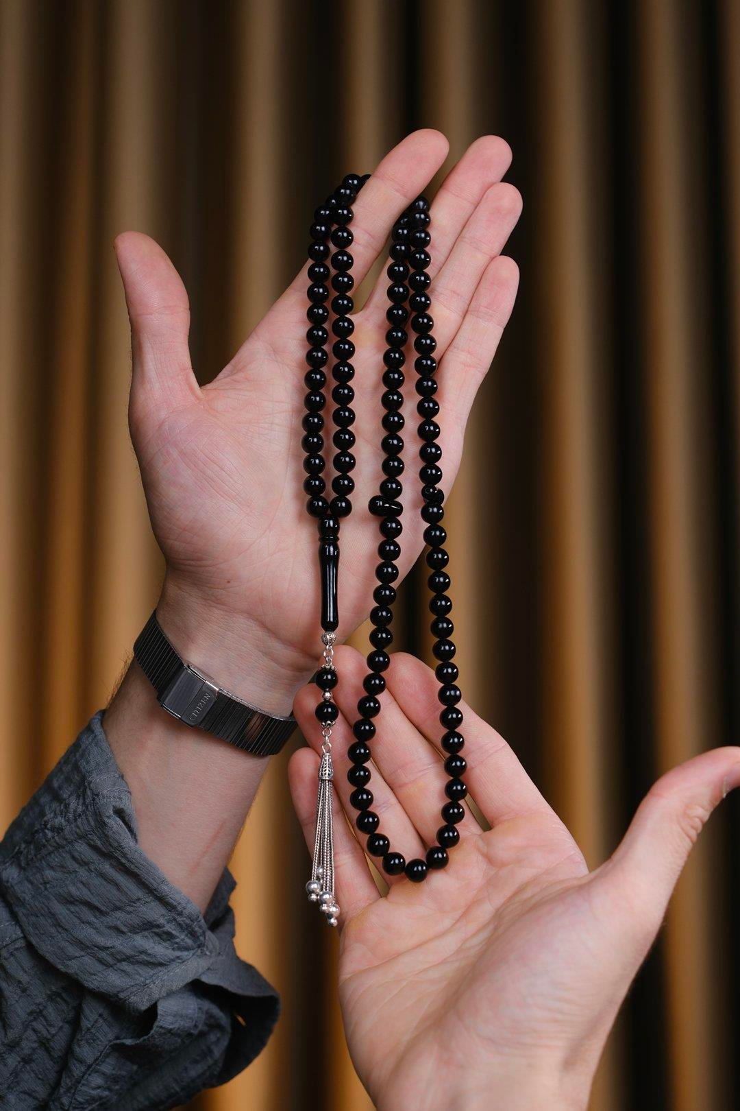 Üstad Ömer Aktaş İşçilik Gümüş Tasarım Erzurum Oltu 99Luk Namaz Zikir Tesbihi