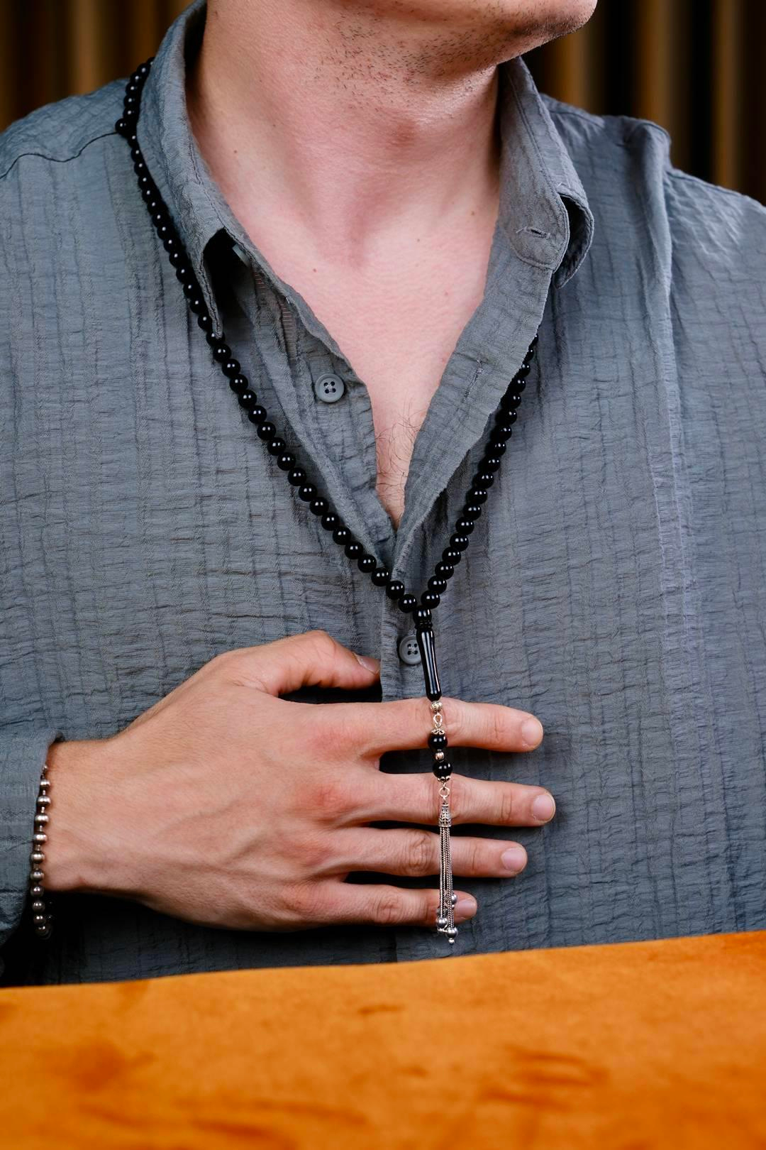 Üstad Ömer Aktaş İşçilik Gümüş Tasarım Erzurum Oltu 99Luk Namaz Zikir Tesbihi