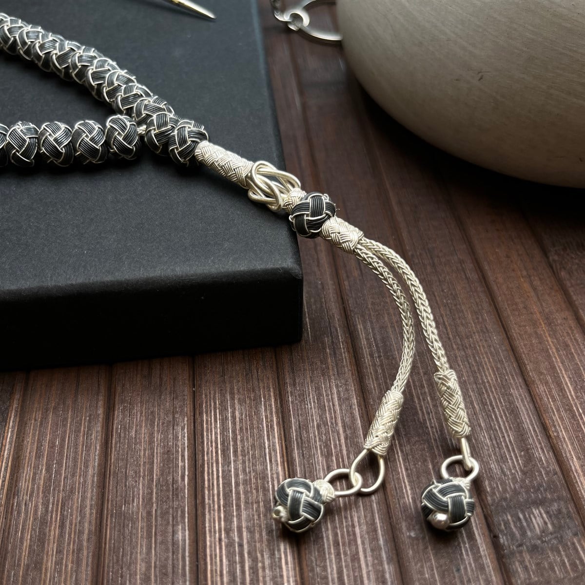 Yeni Spor Gümüş Kazaz Örmesi Tesbih