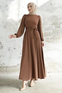 Belted Scuba Taba Dress