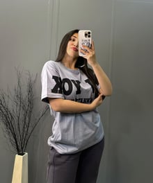 Gri NewYork Baskılı Tshirt