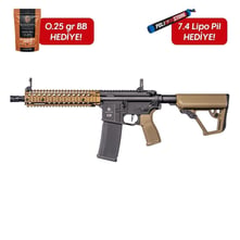Evolution Recon MK18 Mod 1 10.8 Carbontech Siyah-Tan Airsoft Tüfeği + 7.4v LiPo Pil