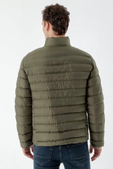 Morven Erkek Haki Edmonton Slim Fit Dar Kesim Kısa Kapitone Mont