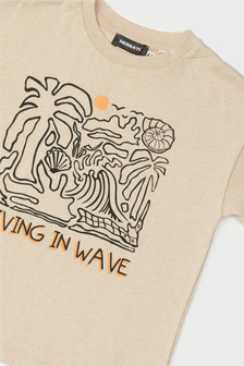 Nebbati Erkek Çocuk Living İn Wave Bej T-Shirt