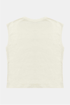 Nebbati Erkek Çocuk Ekru Sıfır Kollu Pamuktshirt