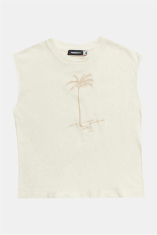 Nebbati Erkek Çocuk Ekru Sıfır Kollu Pamuktshirt