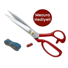FDMSTAR Fs-1104 Kırmızı Saplı Paslanmaz Çelik Somunlu Makas 10 İnç (25cm)